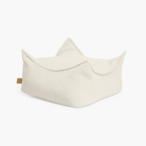 coussin de sol carré en velours corduroy Ecru