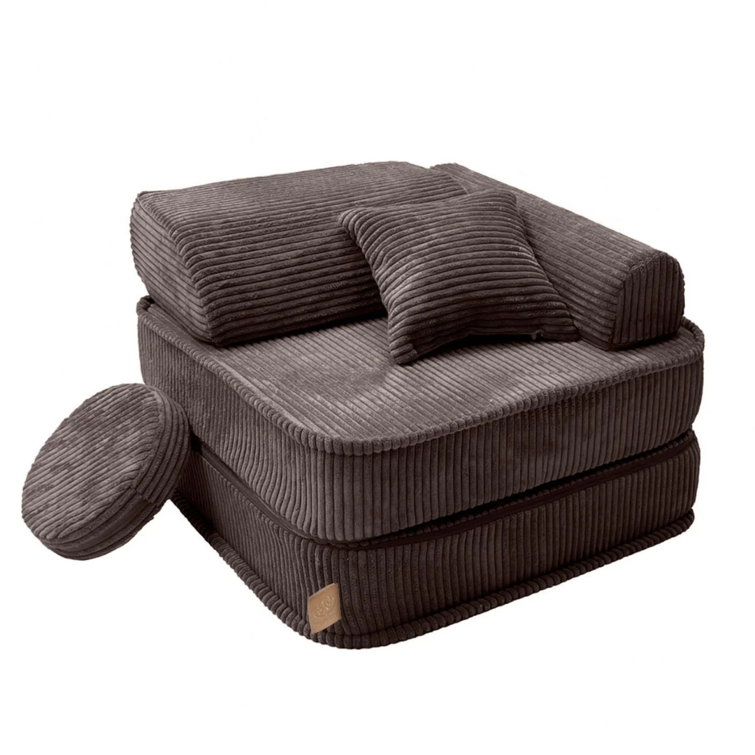 fauteuil modulable pocket 60cm en velours Marron fauteuil modulable pocket 60cm en velours Marron