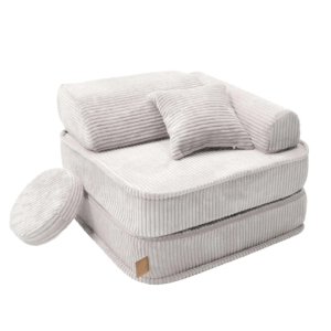 fauteuil modulable pocket 60cm en velours ecru