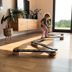 poutre d’Équilibre montessori en bois – parcours sensoriel 4 à 6 modules