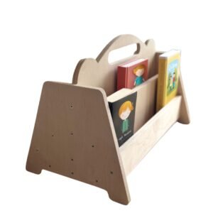 montessori double sided wooden book display for kids