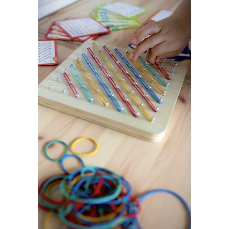 geoplan on rubber bands wooden puzzle, 69 pcs geoplan on rubber bands wooden puzzle, 69 pcs