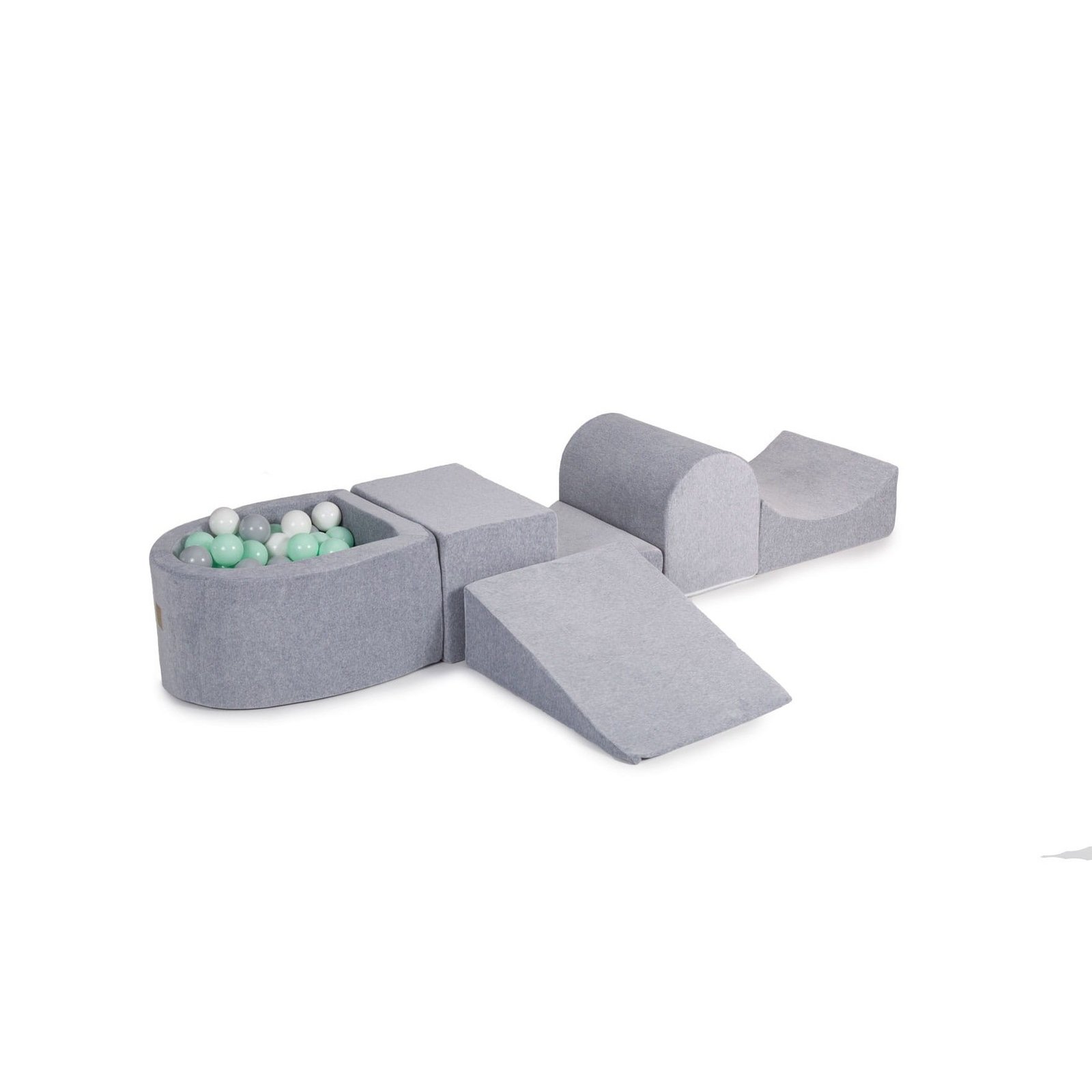 meowbaby® grey velvet playset with ball pit mint, gray & white balls meowbaby® grey velvet playset with ball pit mint, gray & white balls